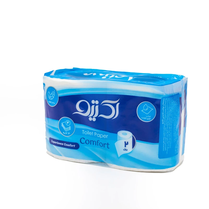 دستمال توالت اکتیو مدل 4 لایه Comfort بسته 2 عددی